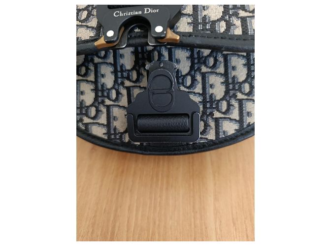 Borsa a mano Christian Dior in tela blu navy - vista 5