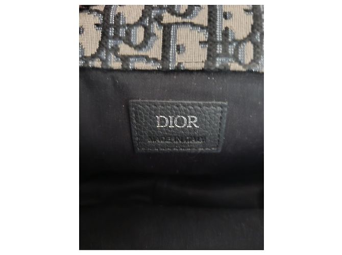 Borsa a mano Christian Dior in tela blu navy - vista 7