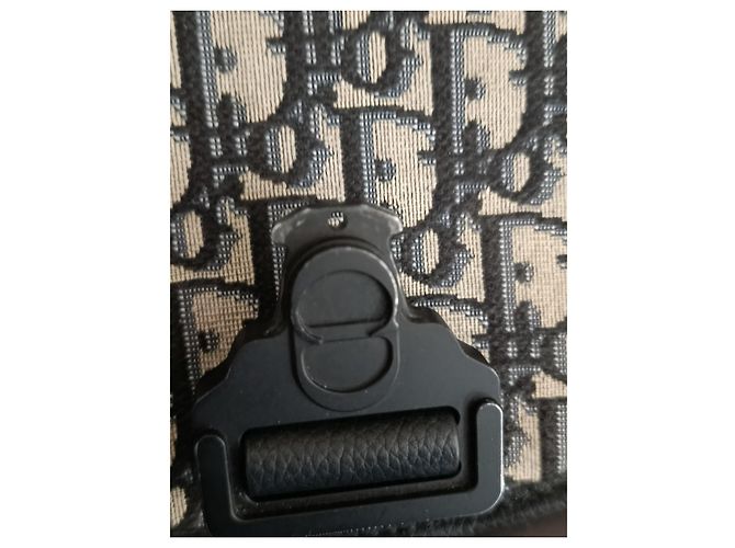 Borsa a mano Christian Dior in tela blu navy - vista 8
