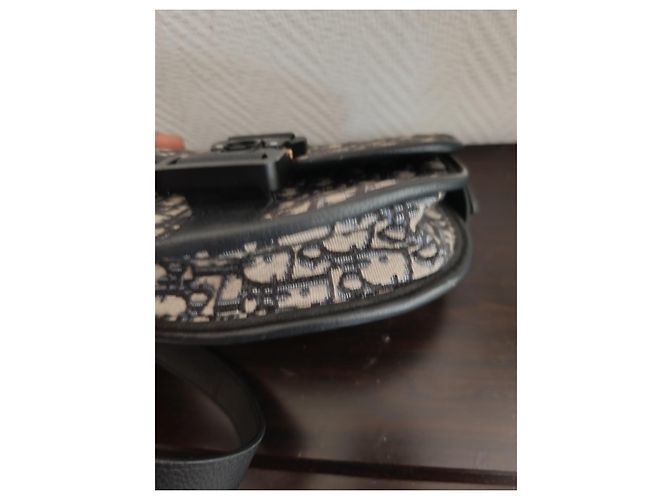 Borsa a mano Christian Dior in tela blu navy - vista 9