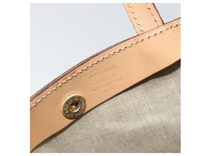 Céline Celine Vintage Macadam Canvas and Leather Marrone - vista 6