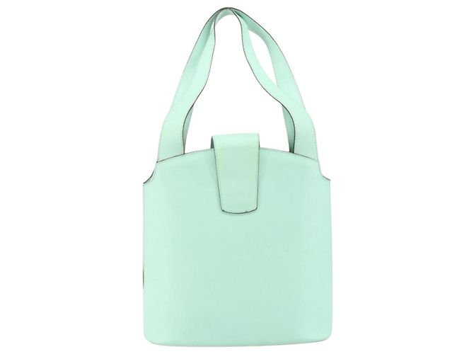 Céline Borsa a mano in pelle con logo circolare Celine Verde - vista 2