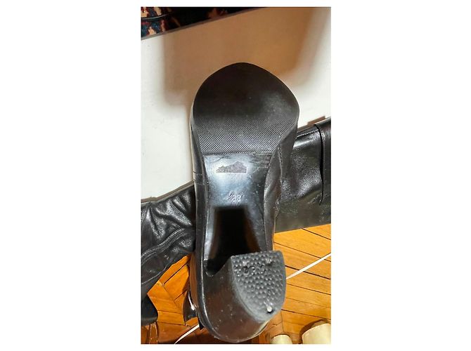 Autre Marque Black leather thigh high boots size 38 - view 5
