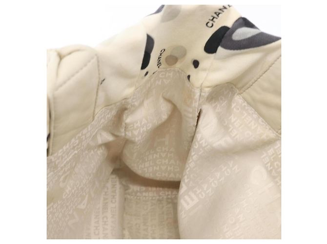 CHANEL Borsa Tote Canvas Bianca Argento CC Auth 170892 Bianco - vista 19