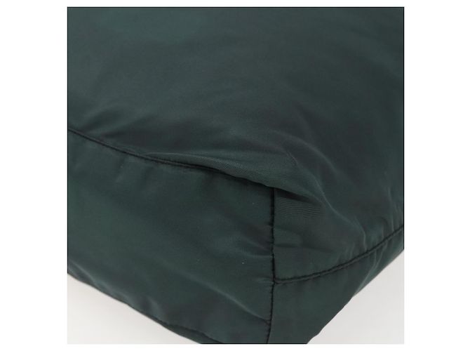 Borsa Tote PRADA in nylon verde argento Auth fm5147 - vista 10