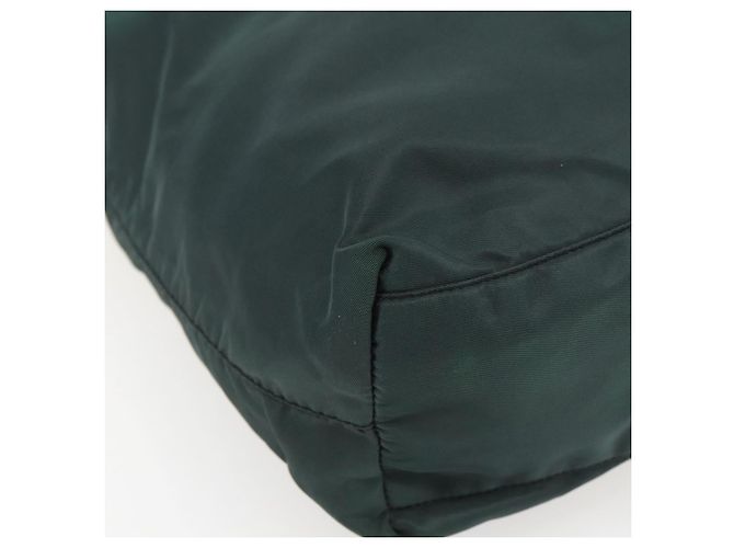 Borsa Tote PRADA in nylon verde argento Auth fm5147 - vista 11