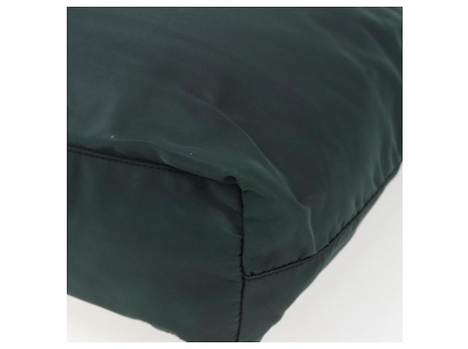 Borsa Tote PRADA in nylon verde argento Auth fm5147 - vista 12