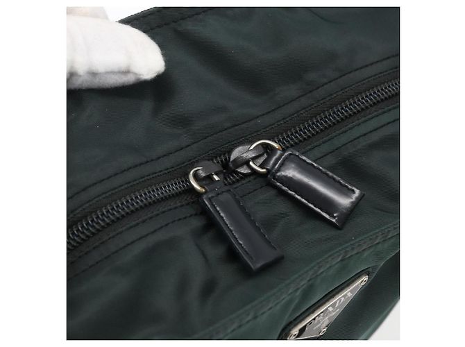 Borsa Tote PRADA in nylon verde argento Auth fm5147 - vista 15