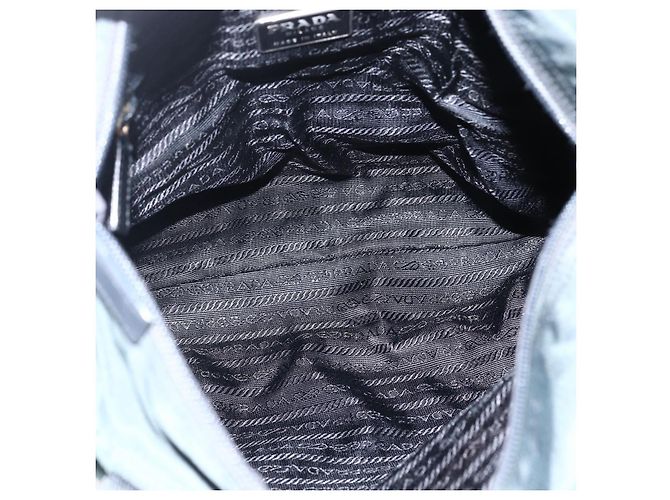 Borsa Tote PRADA in nylon verde argento Auth fm5147 - vista 17