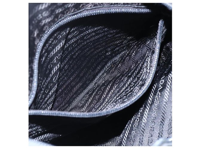Borsa Tote PRADA in nylon verde argento Auth fm5147 - vista 21