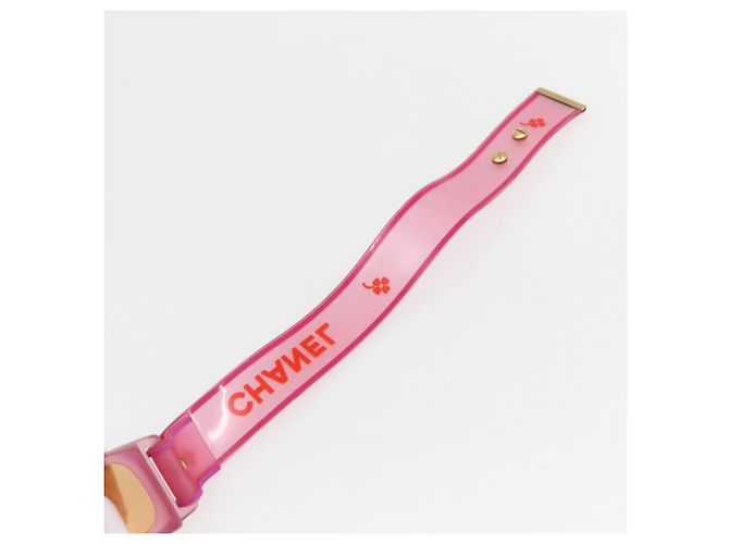 Occhiali da sole CHANEL in gomma rosa CC Auth 165731V - vista 10