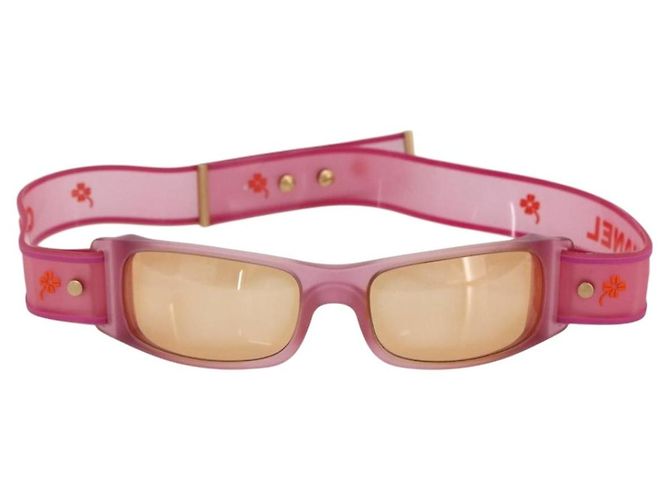 Occhiali da sole CHANEL in gomma rosa CC Auth 165731V - vista 2