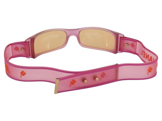 Occhiali da sole CHANEL in gomma rosa CC Auth 165731V - vista 3