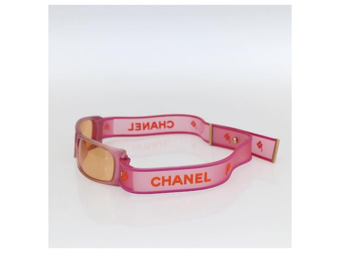 Occhiali da sole CHANEL in gomma rosa CC Auth 165731V - vista 5