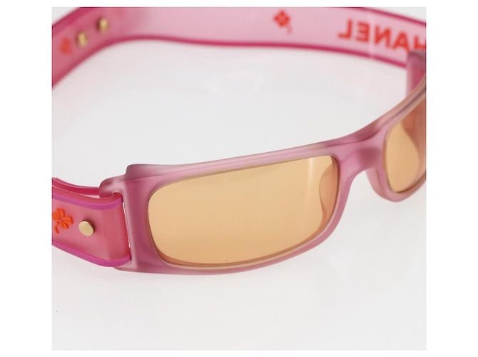 Occhiali da sole CHANEL in gomma rosa CC Auth 165731V - vista 6
