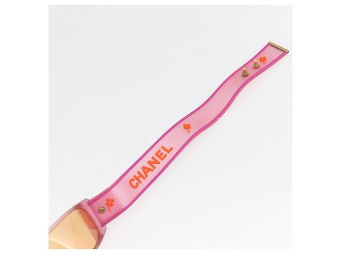 Occhiali da sole CHANEL in gomma rosa CC Auth 165731V - vista 9