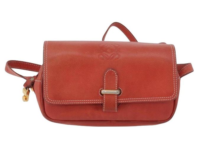 Borsa a Spalla LOEWE in Pelle Rossa e Oro Auth ep13468 Rosso D'oro - vista 13
