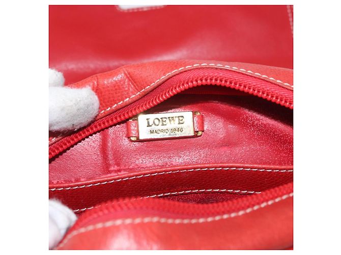 Borsa a Spalla LOEWE in Pelle Rossa e Oro Auth ep13468 Rosso D'oro - vista 20