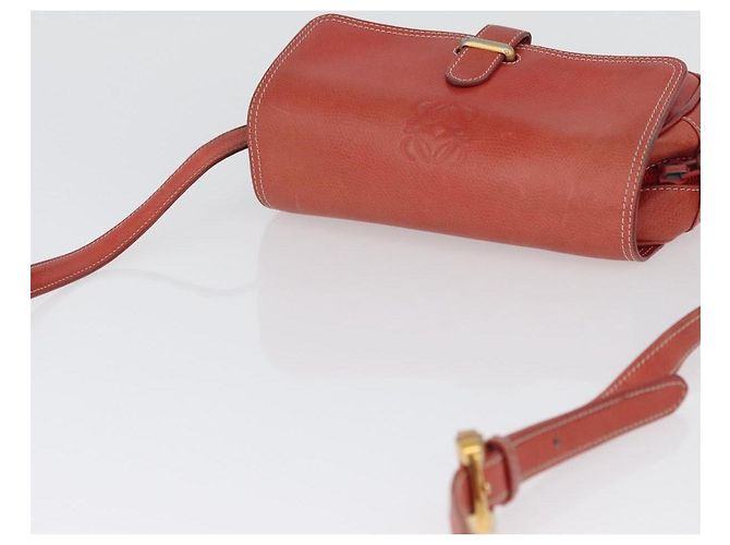 Borsa a Spalla LOEWE in Pelle Rossa e Oro Auth ep13468 Rosso D'oro - vista 6