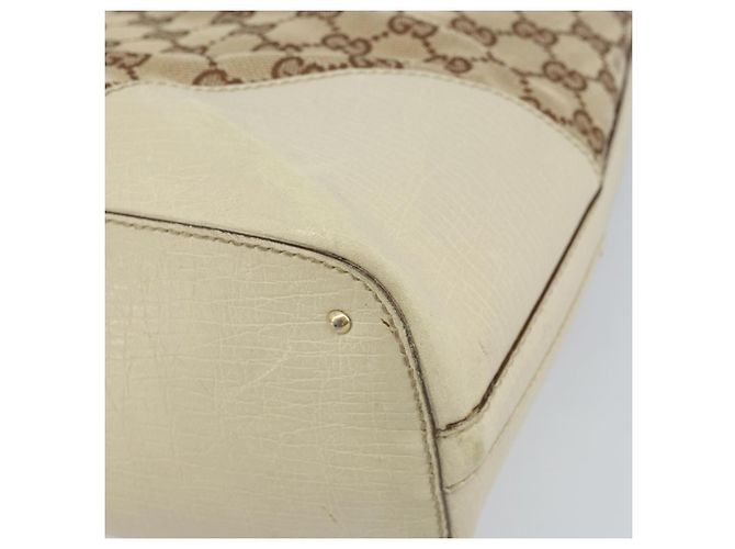Borsa a mano in tela GG Gucci Beige Oro 07198 Auth 172295 - vista 10