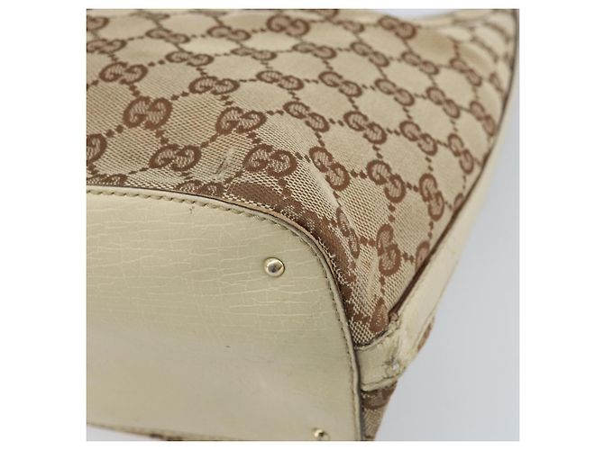 Borsa a mano in tela GG Gucci Beige Oro 07198 Auth 172295 - vista 12