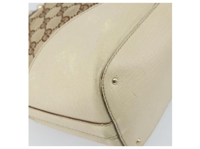 Borsa a mano in tela GG Gucci Beige Oro 07198 Auth 172295 - vista 13