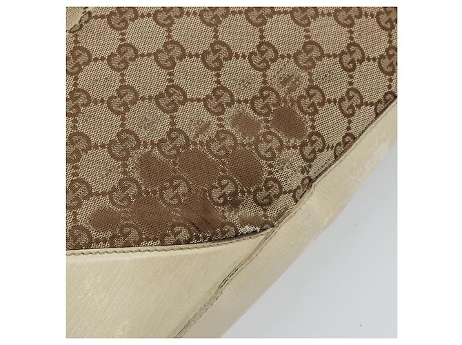 Borsa a mano in tela GG Gucci Beige Oro 07198 Auth 172295 - vista 14