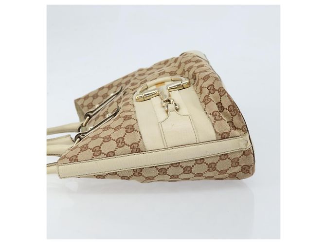Borsa a mano in tela GG Gucci Beige Oro 07198 Auth 172295 - vista 5
