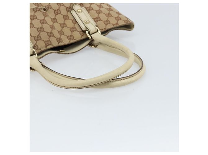 Borsa a mano in tela GG Gucci Beige Oro 07198 Auth 172295 - vista 7