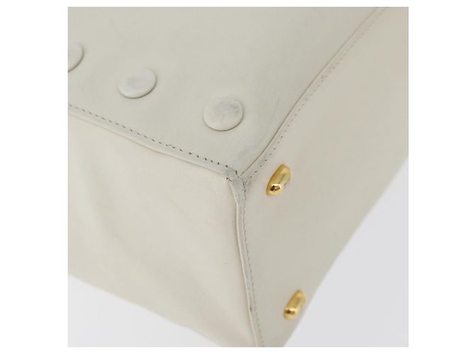 Céline Borsa a mano CELINE in pelle bianca e oro Auth mr2081 Bianco D'oro - vista 10