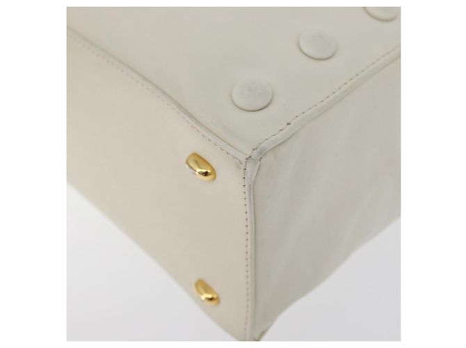 Céline Borsa a mano CELINE in pelle bianca e oro Auth mr2081 Bianco D'oro - vista 11