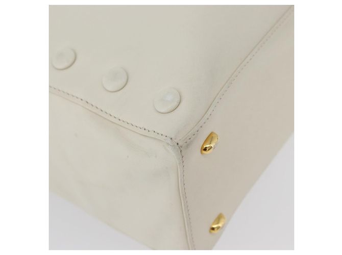 Céline Borsa a mano CELINE in pelle bianca e oro Auth mr2081 Bianco D'oro - vista 12