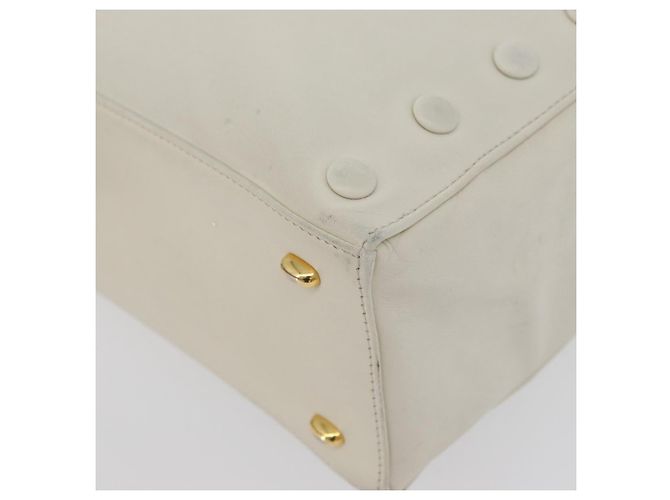 Céline Borsa a mano CELINE in pelle bianca e oro Auth mr2081 Bianco D'oro - vista 13