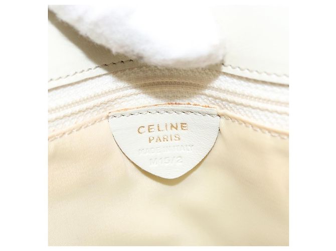 Céline Borsa a mano CELINE in pelle bianca e oro Auth mr2081 Bianco D'oro - vista 15