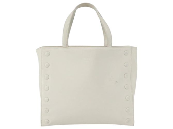 Céline Borsa a mano CELINE in pelle bianca e oro Auth mr2081 Bianco D'oro - vista 2
