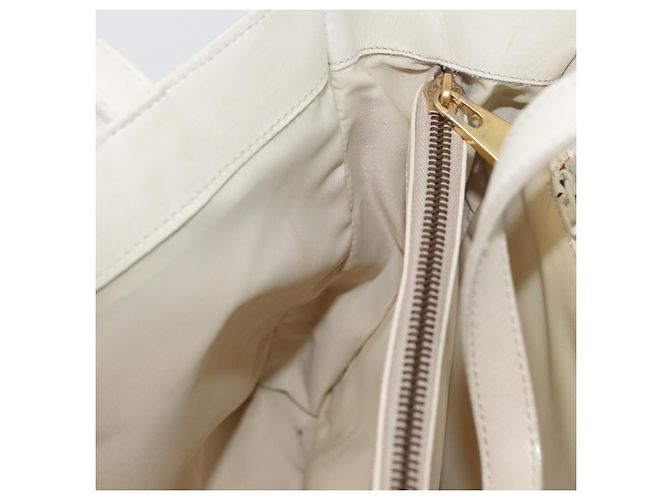 Céline Borsa a mano CELINE in pelle bianca e oro Auth mr2081 Bianco D'oro - vista 20