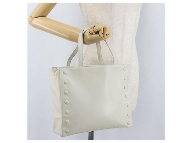 Céline Borsa a mano CELINE in pelle bianca e oro Auth mr2081 Bianco D'oro - vista 26