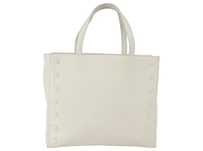 Céline Borsa a mano CELINE in pelle bianca e oro Auth mr2081 Bianco D'oro - vista 3