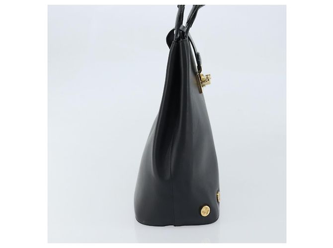 Borsa Tote Salvatore Ferragamo in pelle nera e oro Auth 172187 Nero D'oro - vista 5