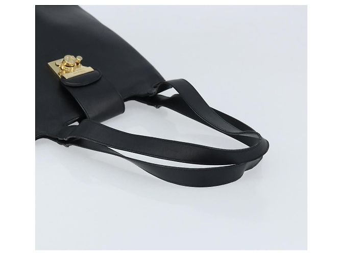 Borsa Tote Salvatore Ferragamo in pelle nera e oro Auth 172187 Nero D'oro - vista 7