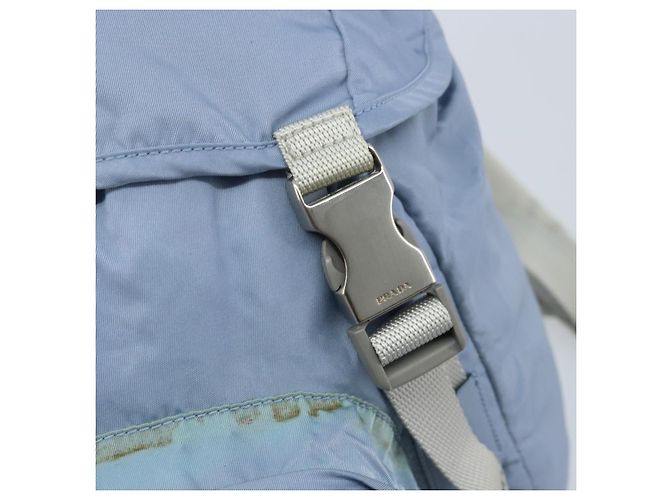 PRADA Backpack Nylon Light Blue Silver Auth BA10351 Silvery - view 18