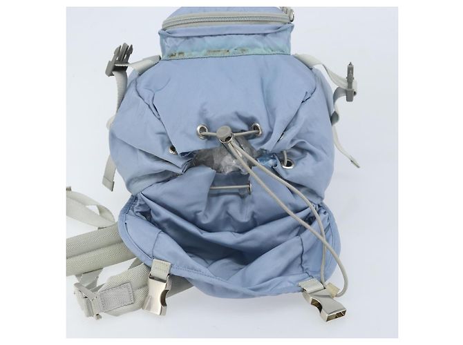 PRADA Backpack Nylon Light Blue Silver Auth BA10351 Silvery - view 19