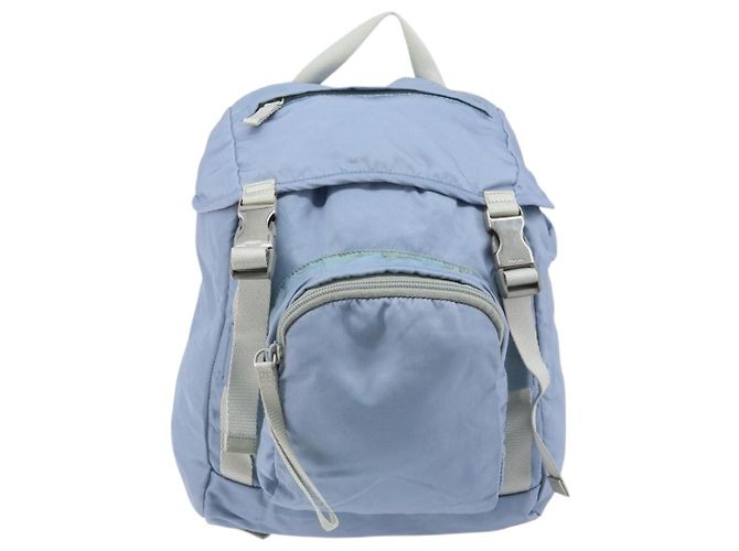 PRADA Backpack Nylon Light Blue Silver Auth BA10351 Silvery - view 2