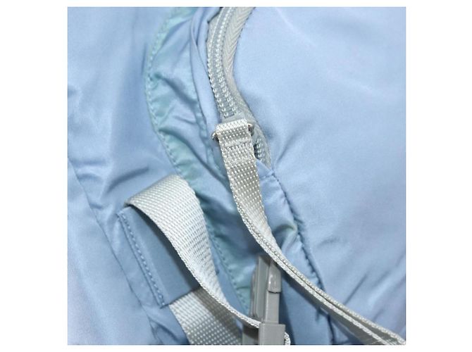 PRADA Backpack Nylon Light Blue Silver Auth BA10351 Silvery - view 25