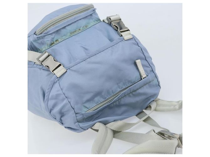 PRADA Backpack Nylon Light Blue Silver Auth BA10351 Silvery - view 6