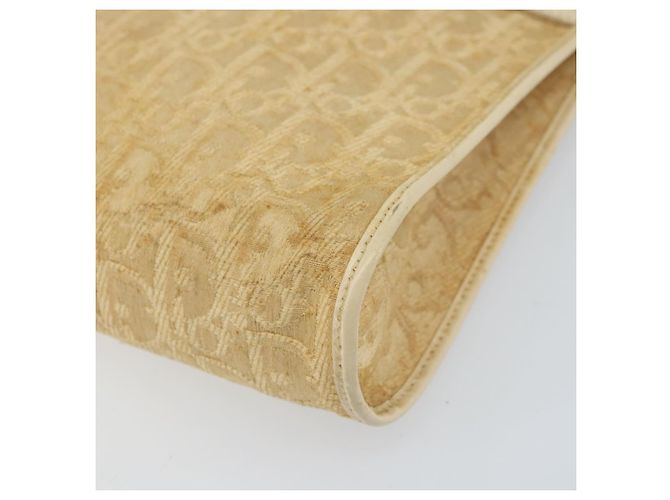 Borsa a Spalla in Tela Trotter Christian Dior Beige Oro Auth 172239 D'oro - vista 10