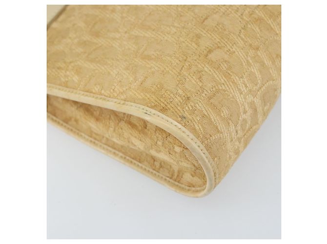 Borsa a Spalla in Tela Trotter Christian Dior Beige Oro Auth 172239 D'oro - vista 11