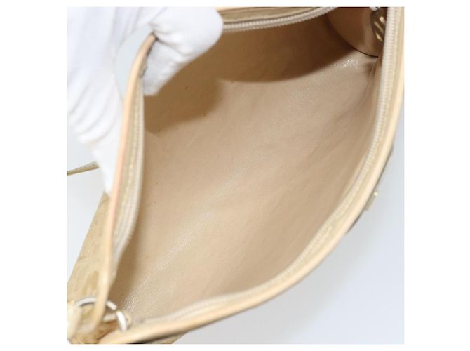 Borsa a Spalla in Tela Trotter Christian Dior Beige Oro Auth 172239 D'oro - vista 17