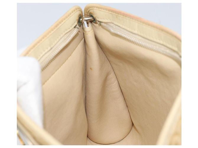 Borsa a Spalla in Tela Trotter Christian Dior Beige Oro Auth 172239 D'oro - vista 19