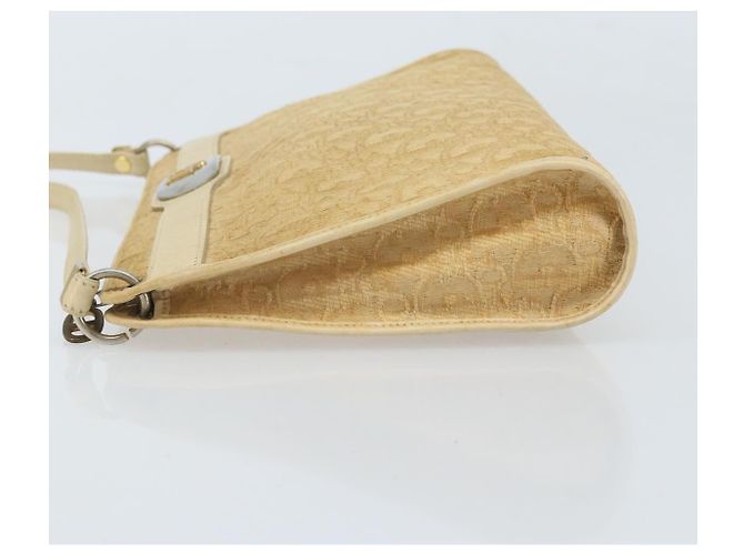 Borsa a Spalla in Tela Trotter Christian Dior Beige Oro Auth 172239 D'oro - vista 5